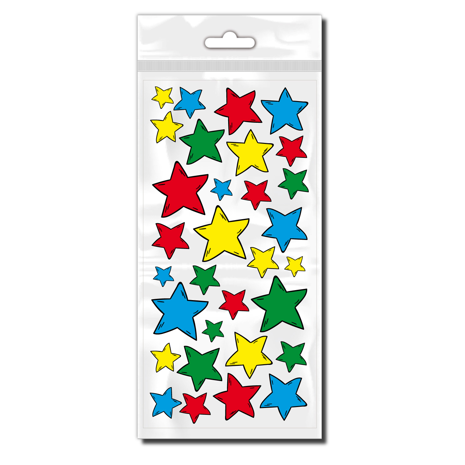 Aufkleber Set Sticker Sterne / Star Wandtattoo Embleme Rot 72 St. Deko