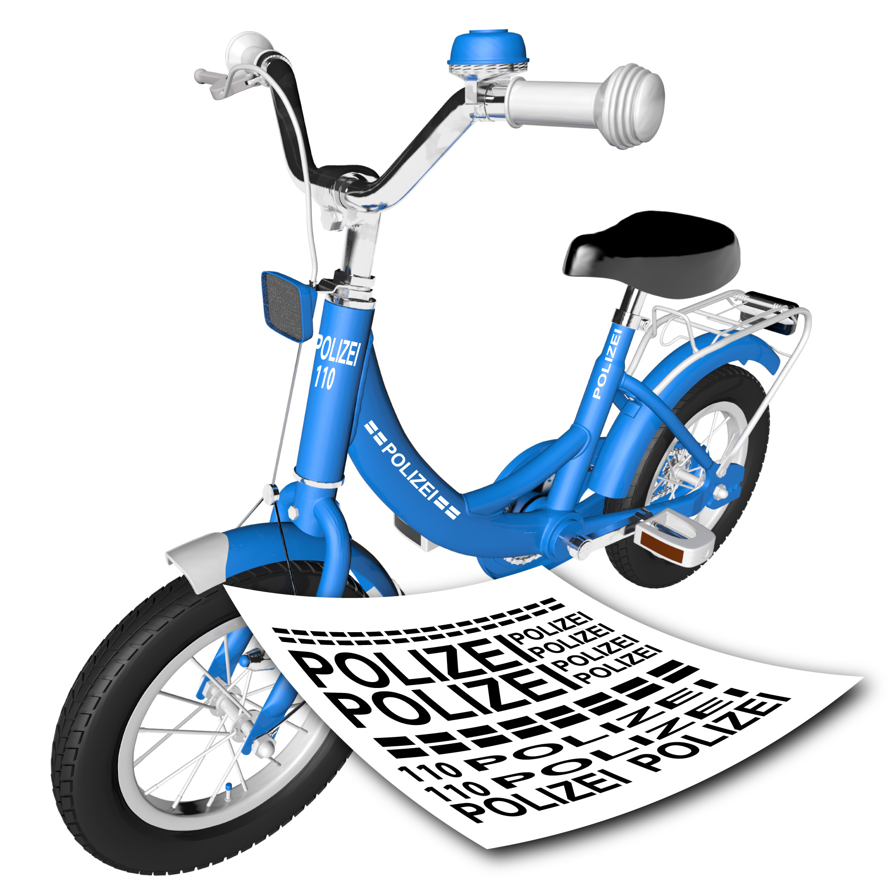 Polizei Aufkleber Straße Mountainbike/Fahrrad Spielzeug Auto Streifen Rahmen Aufkleber
