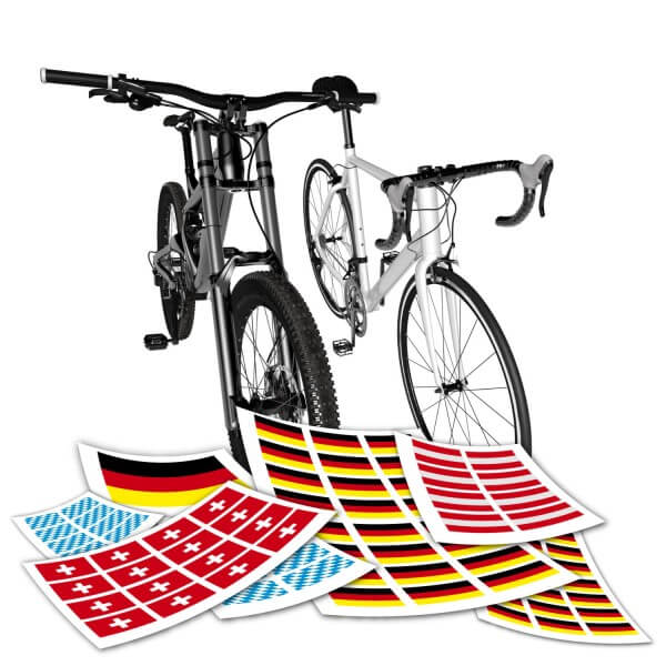 8x Länderfahnen Germany Flagge Aufkleber Glanz Auto Radsport