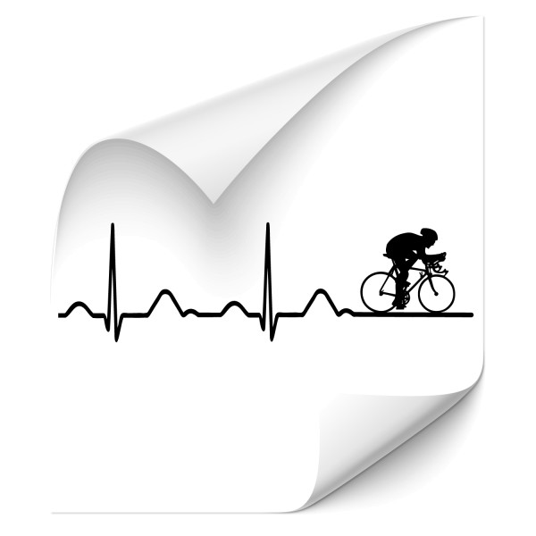 EKG Wandtattoo Radfahrer