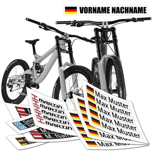 Individualisierbar - Name und Flagge fürs Fahrrad