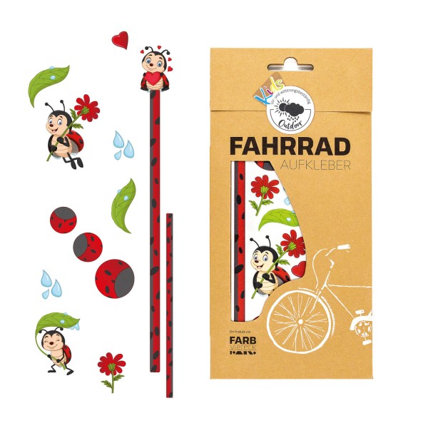 Marienkäfer Set Fahrradaufkleber