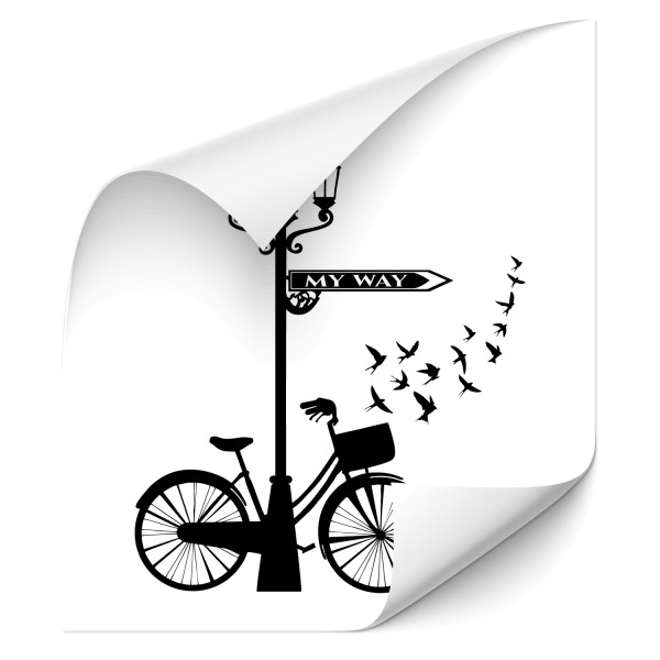 My Way | Fahrrad Wandtattoo | Schwalben