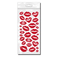 Kussmund & Herz Aufkleber-Bogen – 58 Sticker, Metallic-Look – Ideal Für Basteln, Party & Deko (135x100 Mm)