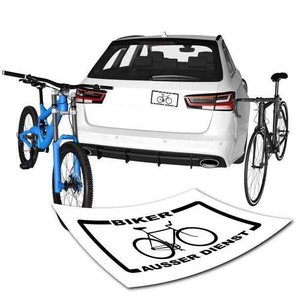 Autoaufkleber Biker ausser Dienst
