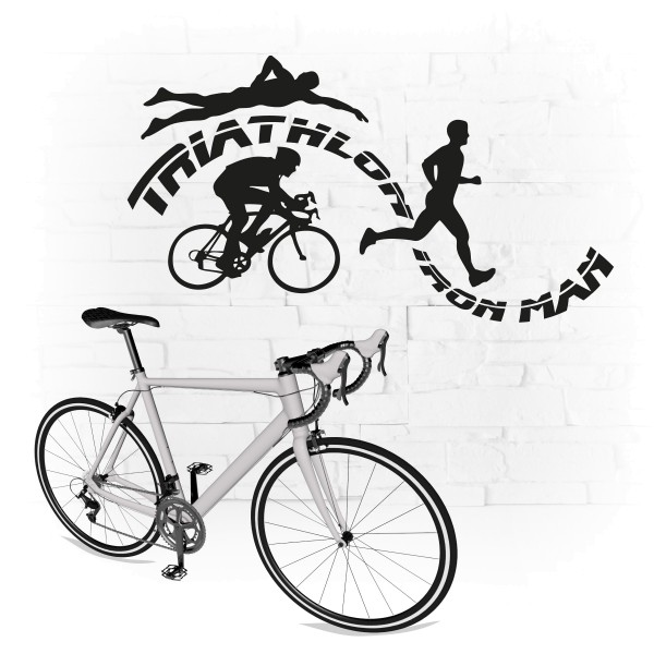 Triathlon Iron Man Wandtattoo