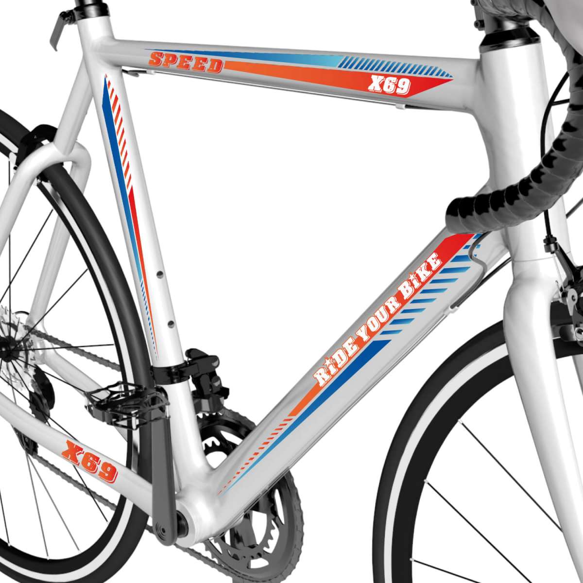 Ride your Bike Rahmen Aufkleber Druck Set für Ober und Unterrohr von