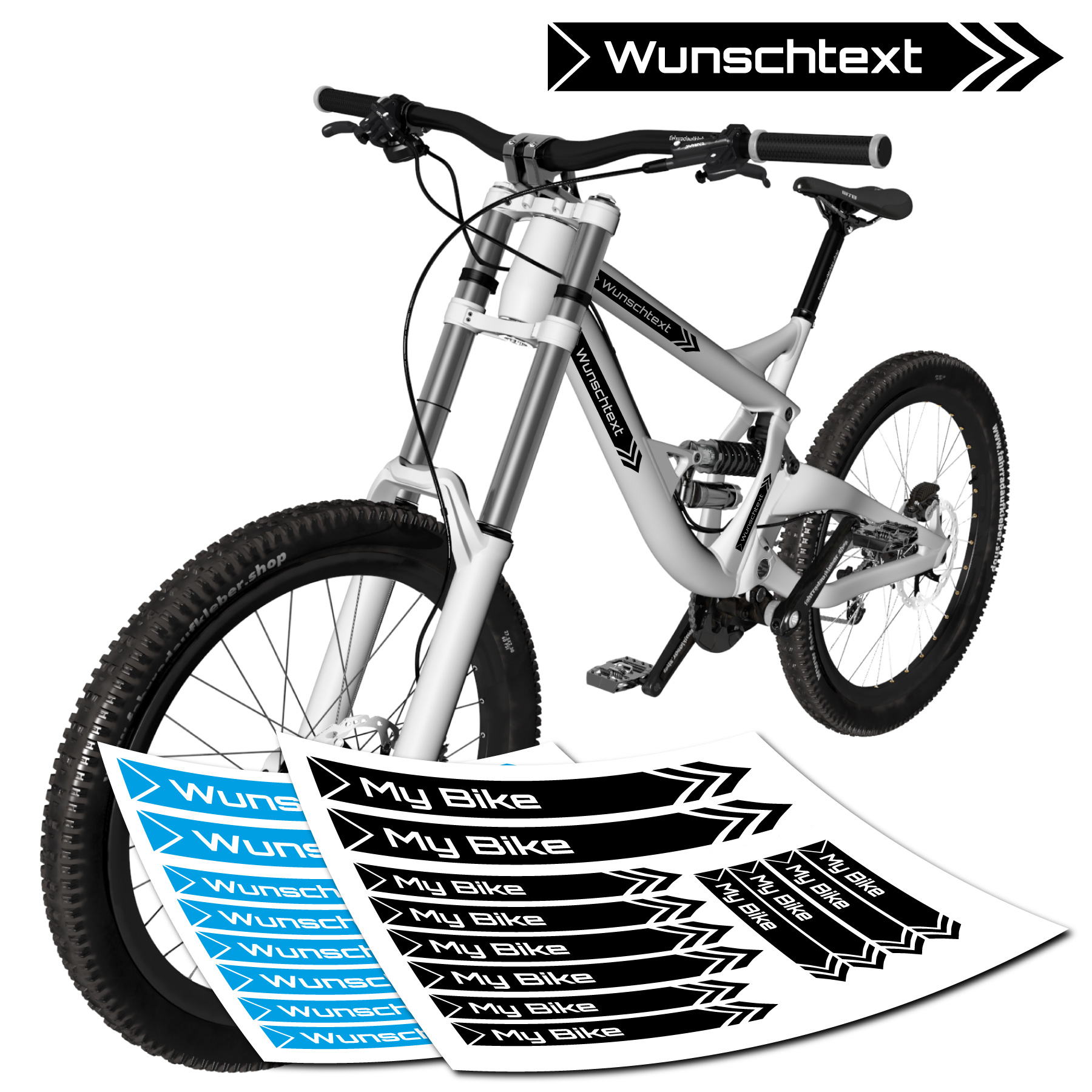 Fahrrad Auto Sticker Text Bike 1000 Schriftarten Name Wasserfeste Aufkleber 