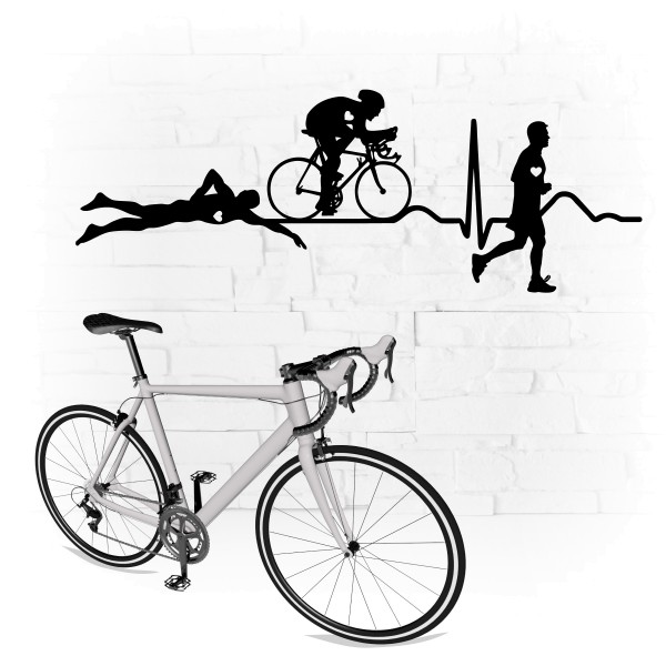 Triathlon EKG Wandtattoo