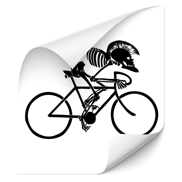 Skull by bike | Fahrradaufkleber Wand