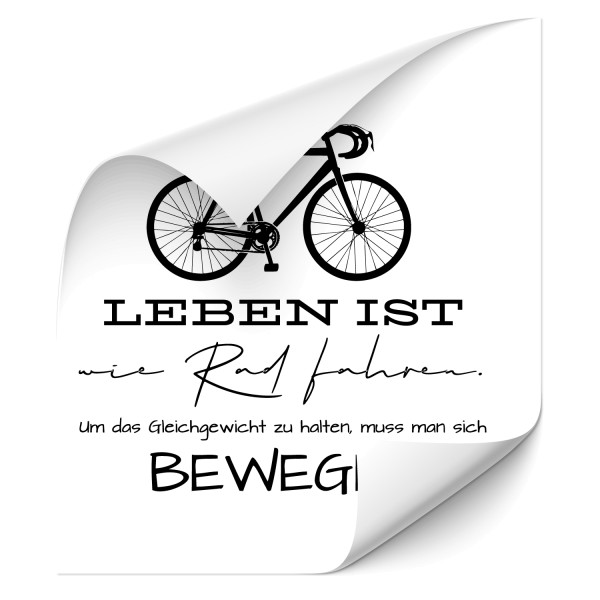 Leben ist wie Rad fahren | Wandtattoo