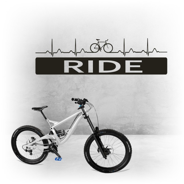 RIDE EKG Wandtattoo Bike