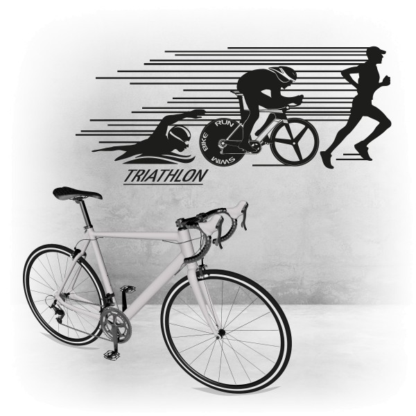 Triathlon Wandtattoo
