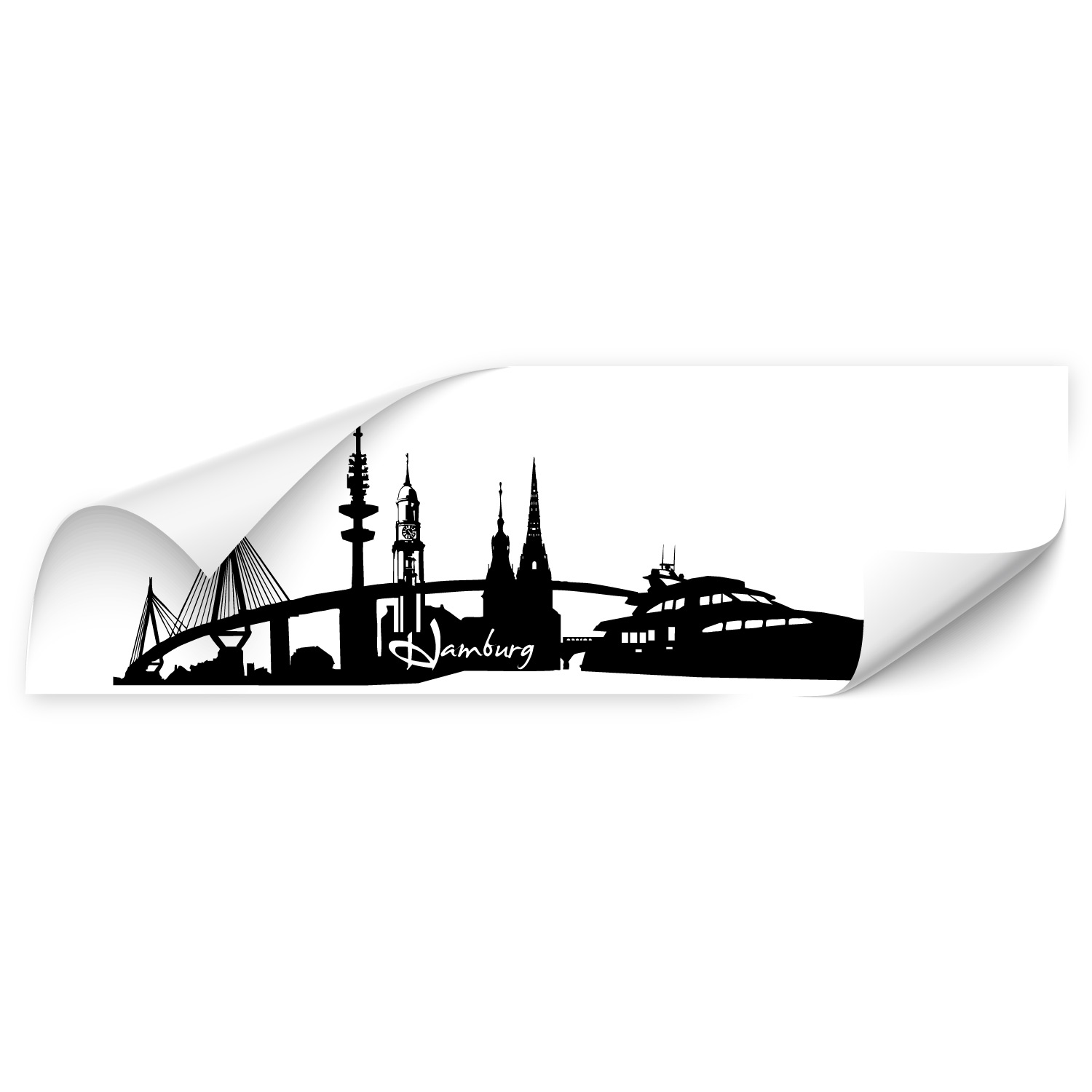 Hamburg Silhouetten Fahrzeug Aufkleber - Skyline