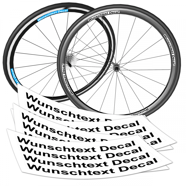 Rennrad Wunschtext Decal + Wunschtext Premium