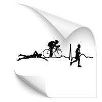 Triathlon EKG Wandtattoo Triathlon EKG Wandtattoo